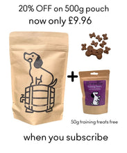 Load image into Gallery viewer, BrewBix Healthy Peanut Butter Dog Treat Biscuits - 500g Pouch - Subscribe &amp; Save 20%
